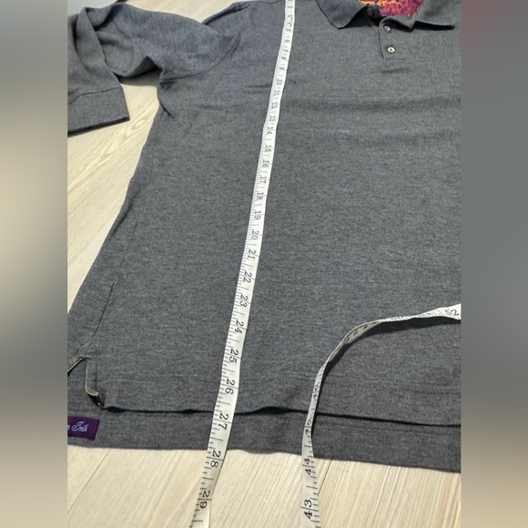 Robert Graham Men's Grey Long Sleeve Polo Polo 2XL - Picture 10 of 10